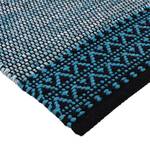 Tapis de couloir Kelim Mia Coton - Réversible - Bleu - 80 x 400 cm