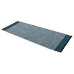 Tapis de couloir Kelim Mia Coton - Réversible - Bleu - 75 x 240 cm