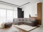 Ecksofa Meyford Cordstoff Lola: Espresso - Ottomane davorstehend links - Mit Hocker