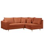 Ecksofa Meyford Cordstoff Lola: Kupfer - Ottomane davorstehend rechts - Mit Hocker