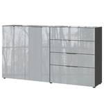 Sideboard Oakland 184 cm Glas - Silbergrau / Graphit