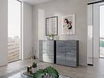 Sideboard Oakland 184 cm Glas - Silbergrau / Graphit