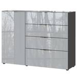 Sideboard Oakland 134 cm Glas - Silbergrau / Graphit