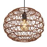 Hanglamp Rivard papier/ijzer - 1 lichtbron - Bruin - Diameter: 39 cm