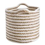 Korb COTTON BRAID Streifen Baumwolle / Seegras - Durchmesser: 29 cm