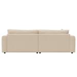 Hoekbank LAYAA met chaise longue Geweven stof Saia: Beige - Breedte: 238 cm - Longchair vooraanzicht links