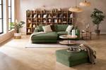 Hoekbank LAYAA met chaise longue Corduroy Snor: Groen - Breedte: 238 cm - Longchair vooraanzicht links