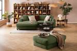 Hoekbank LAYAA met chaise longue Corduroy Snor: Groen - Breedte: 238 cm - Longchair vooraanzicht links