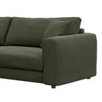 Ecksofa LAYAA mit Longchair Webstoff Saia: Graugrün meliert - Breite: 238 cm - Longchair davorstehend links