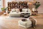 Hoekbank LAYAA met chaise longue Corduroy Snor: Beige - Breedte: 238 cm - Longchair vooraanzicht links