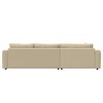 Ecksofa LAYAA mit Longchair Cordstoff Snor: Beige - Breite: 286 cm - Longchair davorstehend links