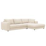 Ecksofa LAYAA mit Longchair Webstoff Saia: Beige - Breite: 286 cm - Longchair davorstehend rechts