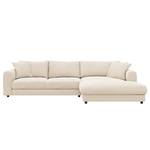 Ecksofa LAYAA mit Longchair Webstoff Saia: Beige - Breite: 286 cm - Longchair davorstehend rechts