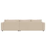 Ecksofa LAYAA mit Longchair Webstoff Saia: Beige - Breite: 286 cm - Longchair davorstehend rechts