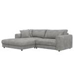 Ecksofa LAYAA mit Longchair Bouclé Stoff Bony: Grau - Breite: 238 cm - Longchair davorstehend links