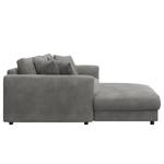 Ecksofa LAYAA mit Longchair Bouclé Stoff Bony: Grau - Breite: 238 cm - Longchair davorstehend links