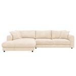 Ecksofa LAYAA mit Longchair Bouclé Stoff Bony: Beige - Breite: 286 cm - Longchair davorstehend links