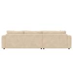 Ecksofa mit Longchair Layaa Bouclé Stoff Bony: Beige - Breite: 289 cm - Longchair davorstehend links