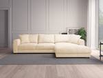 Ecksofa mit Longchair Layaa Bouclé Stoff Bony: Beige - Breite: 289 cm - Longchair davorstehend rechts