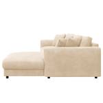 Hoekbank LAYAA met chaise longue Bouclé Stof Bony: Beige - Breedte: 286 cm - Longchair vooraanzicht rechts