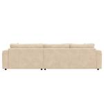 Ecksofa mit Longchair Layaa Bouclé Stoff Bony: Beige - Breite: 289 cm - Longchair davorstehend rechts