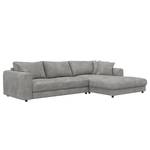 Ecksofa LAYAA mit Longchair Bouclé Stoff Bony: Grau - Breite: 286 cm - Longchair davorstehend rechts