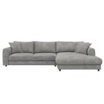 Ecksofa LAYAA mit Longchair Bouclé Stoff Bony: Grau - Breite: 286 cm - Longchair davorstehend rechts