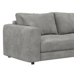 Ecksofa LAYAA mit Longchair Bouclé Stoff Bony: Grau - Breite: 286 cm - Longchair davorstehend rechts