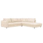 Ecksofa LAYAA mit Ottomane Bouclé Stoff Bony: Beige - Ottomane davorstehend rechts