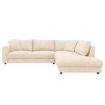 Ecksofa LAYAA mit Ottomane Bouclé Stoff Bony: Beige - Ottomane davorstehend rechts