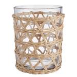 Portalumino LE HAVRE Vetro / Rattan - Altezza: 12 cm