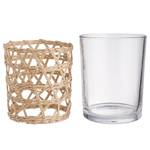 Portalumino LE HAVRE Vetro / Rattan - Altezza: 12 cm