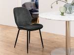 Gestoffeerde stoel Kerang set van 4 ribfluweel/staal - antracietkleurig/zwart
