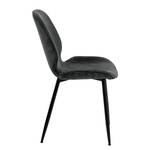 Gestoffeerde stoel Kerang set van 4 ribfluweel/staal - antracietkleurig/zwart