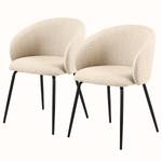 Set di 2 sedie con braccioli Skallo Tessuto strutturato - Beige