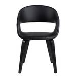 Chaises à accoudoirs Vesa - Lot de 2 Noir - Bois manufacturé - Cuir synthétique - 50 x 77 x 53 cm