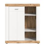 Kast Norbuck met open vakken wit/eikenhouten look