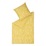 Parure de lit en satin brillante Blossom Coton - Jaune - 155 x 220 cm + oreiller 80 x 80 cm