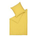 Parure de lit en satin brillante Ease Coton - Jaune - 155 x 220 cm + oreiller 80 x 80 cm