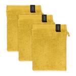 Gant de toilette Sense Coton - Jaune - Lot de 3