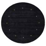 Tapis en laine Gabbeh Uni rond Noir - 150 x 150 cm