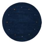 Wollen vloerkleed Gabbeh Uni rond wol - Blauw - 80 x 80 cm