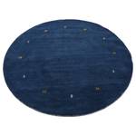 Wollen vloerkleed Gabbeh Uni rond wol - Blauw - 80 x 80 cm