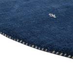 Wollen vloerkleed Gabbeh Uni rond wol - Blauw - 80 x 80 cm