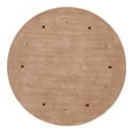 Wollen vloerkleed Gabbeh Uni rond wol - Beige - 80 x 80 cm