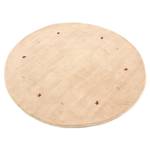 Wollteppich Gabbeh Uni Rund Wolle - Beige - 150 x 150 cm