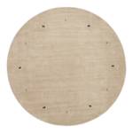 Wollen vloerkleed Gabbeh Uni rond wol - Wit - 80 x 80 cm