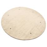 Wollen vloerkleed Gabbeh Uni rond wol - Wit - 80 x 80 cm