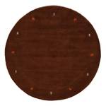 Wollen vloerkleed Gabbeh Uni rond wol - Bruin - 80 x 80 cm