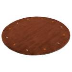 Tapis en laine Gabbeh Uni rond Marron - 80 x 80 cm